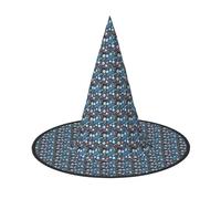 KDKJEDPEAF Baseball Basketball Football Hockey Print Halloween Pointy Hat For Women, Magic Hat, Foldable Witch Hatwizard Party Hat For Cosplay Costume & Daily Accessorie