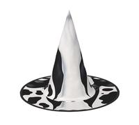 KDKJEDPEAF Black And White Cow Print Halloween Pointy Hat For Women, Magic Hat, Foldable Witch Hatwizard Party Hat For Cosplay Costume & Daily Accessorie