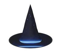 KDKJEDPEAF Blue Constellation Galaxy Print Halloween Pointy Hat For Women, Magic Hat, Foldable Witch Hatwizard Party Hat For Cosplay Costume & Daily Accessorie