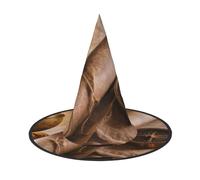 KDKJEDPEAF Compass And Ancient Map Print Halloween Pointy Hat For Women, Magic Hat, Foldable Witch Hatwizard Party Hat For Cosplay Costume & Daily Accessorie