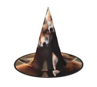 KDKJEDPEAF Cute Animal Fox Print Halloween Pointy Hat For Women, Magic Hat, Foldable Witch Hatwizard Party Hat For Cosplay Costume & Daily Accessorie