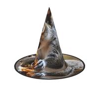 KDKJEDPEAF Cute Squirrel Print Halloween Pointy Hat For Women, Magic Hat, Foldable Witch Hatwizard Party Hat For Cosplay Costume & Daily Accessorie