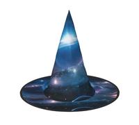 KDKJEDPEAF Fantasy Space Print Halloween Pointy Hat For Women, Magic Hat, Foldable Witch Hatwizard Party Hat For Cosplay Costume & Daily Accessorie
