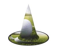 KDKJEDPEAF Golf Ball Print Halloween Pointy Hat For Women, Magic Hat, Foldable Witch Hatwizard Party Hat For Cosplay Costume & Daily Accessorie