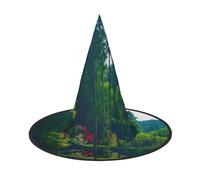 KDKJEDPEAF Golf Court Print Halloween Pointy Hat For Women, Magic Hat, Foldable Witch Hatwizard Party Hat For Cosplay Costume & Daily Accessorie