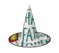 KDKJEDPEAF Happy Father'S Day Print Halloween Pointy Hat For Women, Magic Hat, Foldable Witch Hatwizard Party Hat For Cosplay Costume & Daily Accessorie