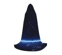 KDKJEDPEAF Long Hooded Cape For Teen Blue Constellation Galaxy Floor Length Hooded Cape Halloween Cosplay Costume