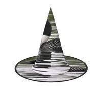 KDKJEDPEAF Loon Nature Birds Print Halloween Pointy Hat For Women, Magic Hat, Foldable Witch Hatwizard Party Hat For Cosplay Costume & Daily Accessorie