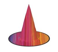 KDKJEDPEAF Rainbow Color Stripe Print Halloween Pointy Hat For Women, Magic Hat, Foldable Witch Hatwizard Party Hat For Cosplay Costume & Daily Accessorie