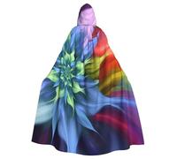 KDKJEDPEAF Unisex Adult Halloween Hooded Cloak - Witch/Wizard Oversize Hood Robe, Abstract Floral Print Cosplay Costume