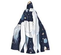 KDKJEDPEAF Unisex Adult Halloween Hooded Cloak - Witch/Wizard Oversize Hood Robe, Cute Llama Floral Print Cosplay Costume