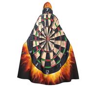 KDKJEDPEAF Unisex Adult Halloween Hooded Cloak - Witch/Wizard Oversize Hood Robe, Dart Board Print Cosplay Costume