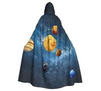 KDKJEDPEAF Unisex Adult Halloween Hooded Cloak - Witch/Wizard Oversize Hood Robe, Milky Way Image Print Cosplay Costume