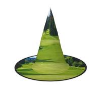 KDKJEDPEAF Vancouver Golf Course Print Halloween Pointy Hat For Women, Magic Hat, Foldable Witch Hatwizard Party Hat For Cosplay Costume & Daily Accessorie