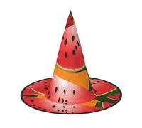KDKJEDPEAF Watermelon Slice Print Halloween Pointy Hat For Women, Magic Hat, Foldable Witch Hatwizard Party Hat For Cosplay Costume & Daily Accessorie
