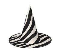 KDKJEDPEAF Zebra Animal Print Halloween Pointy Hat For Women, Magic Hat, Foldable Witch Hatwizard Party Hat For Cosplay Costume & Daily Accessorie