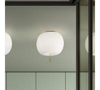 kdln Kushi ceiling lamp, brass-coloured/white, Ø 16 cm, glass