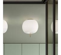 kdln Kushi ceiling lamp, brass-coloured/white, Ø 33 cm, glass
