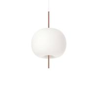 kdln Kushi hanging light, copper-coloured/white, Ø 33 cm, glass
