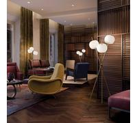 kdln LED floor lamp Kushi, brass-coloured, height 140 cm
