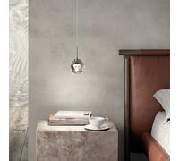 kdln LED pendant light Dew, chrome-coloured, 1-bulb, Ø 11 cm