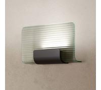 kdln LED wall light Nami, black, width 30 cm, glass