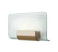 kdln LED wall light Nami, brass-coloured, width 30 cm, glass