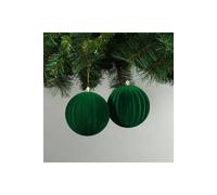 KDMD 10cm Green Velvet Watermelon Baubles Set of 4 KDMD Green