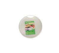 KDMD 13 Inch Round White Plastic Chopping Board Food Safe Meat Fruit KDMD White