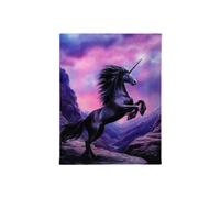 KDMD 19x25cm Black Unicorn Canvas Plaque in Blue | Size: 19x25 cm KDMD Blue 19x25 cm