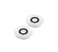 KDMD 2 Pack 15 Inch Microfiber Spin Mop Head Refills for 360 Rotating in White KDMD White