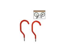 KDMD 2 Piece Red Screw In Wall Mount Bike Storage Hooks 15cm KDMD Red