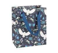 KDMD 23cm Midnight Forest Owl Print Gift Bag in Black KDMD Black