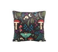 KDMD 35cm Square Dark Forest Print Cushion in Black KDMD Black