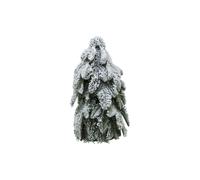 KDMD 40cm Frosted Nordic Snowy Fir Tree for Winter Decor in White KDMD White