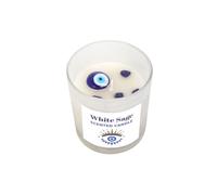 KDMD All Seeing Eye White Sage Crystal Chip Protection Candle KDMD White