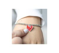 KDMD All You Need Is Love Beaded Heart Charm Bracelet in Silver KDMD Silver One Size