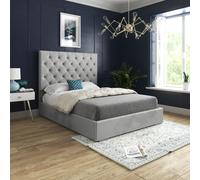 KDMD Alma Upholstered Soft Velvet Grey Bed Frame | Size: Double KDMD Grey Double