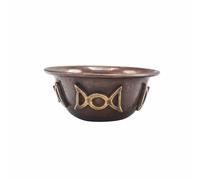 KDMD Antique Copper Ritual Bowl with Triple Moon 8x4cm in Grey | Size: 8x4 cm KDMD Grey 8x4 cm