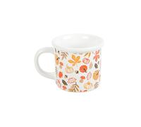 KDMD Autumn Leaves & Pumpkin Mug - Cozy Fall Tea & Latte Cup (480ml) in White KDMD White