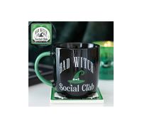 KDMD Bad Witch Social Club Mug & Coaster Set - Magical Green Hat Design in Black KDMD Black