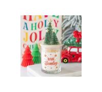 KDMD Bah Humbug Orange & Clove Glass Candle with Tree in White KDMD White