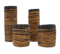 KDMD Banana Leaf Set - 2 Vase & 2 Bins in Brown KDMD Brown