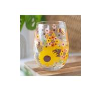 KDMD Bee Radiant Sunflower & Moon Phases Stemless Glass - 450ml in Yellow KDMD Yellow