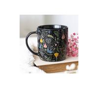 KDMD Black Midnight Bloom Floral Mug - 350ml, Microwave & Dishwasher Safe KDMD Black