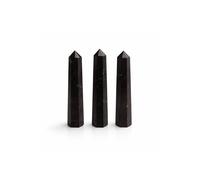 KDMD Black Tourmaline Six Face Obelisk Point 11cm Meditation Grounding KDMD Black