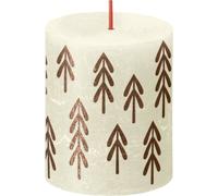 KDMD Bolsius Rustic Soft Pearl Silhouette Pillar Candle with Tree 80mm x in Ivory KDMD Ivory