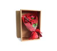 Kdmd Boxed Hand Soap Flower Bouquet - Scented Bath Roses & Carnations Gift In Red Red