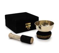 KDMD Brass Singing Bowl Gift Set - 9cm in Gold KDMD Gold