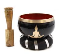 KDMD Buddha Singing Bowl Set- Black/Orange 10.7cm in Black KDMD Black